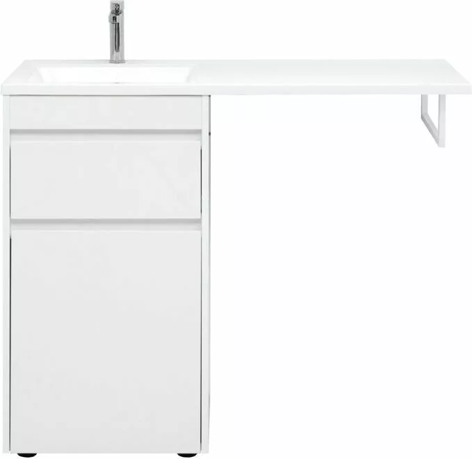 фото Тумба с раковиной Aquanet Токио 110 L белый (напольная, 1 ящик) арт. 00239298 