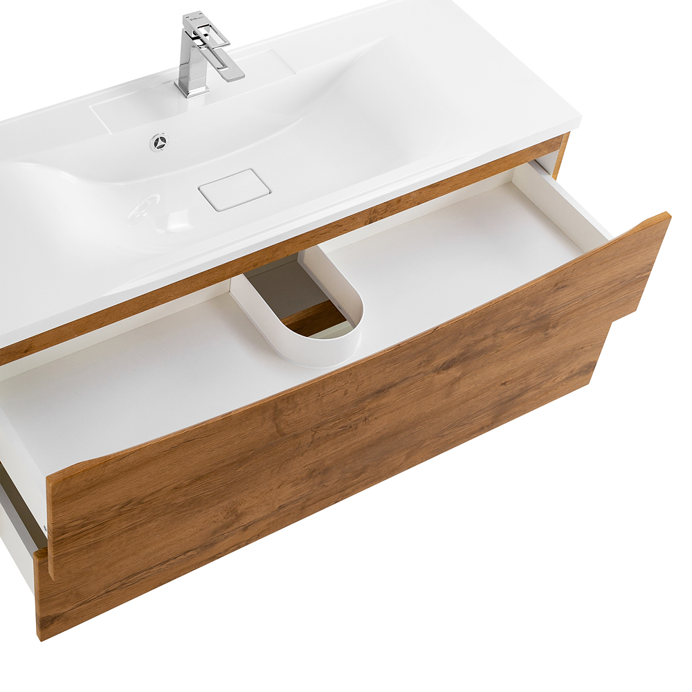 фото Тумба с раковиной подвесная BelBagno MARINO 120 Rovere Nature, раковина белая 
