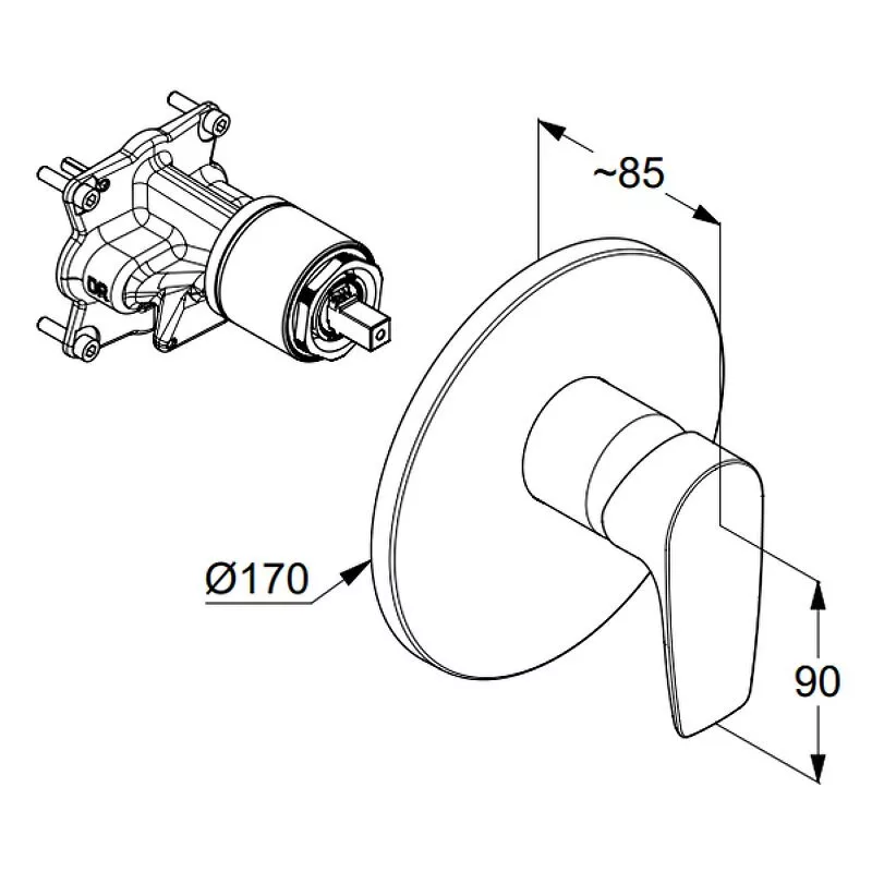 картинка Смеситель для душа Kludi Pure Solid 346550575, хром 