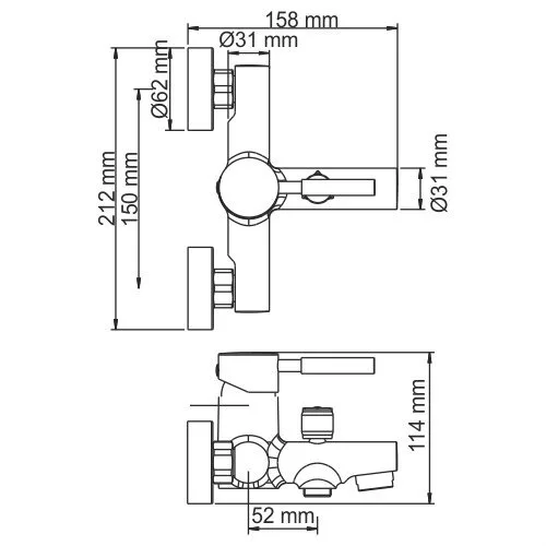 картинка Смеситель для ванны с коротким изливом WasserKRAFT Main 4101 