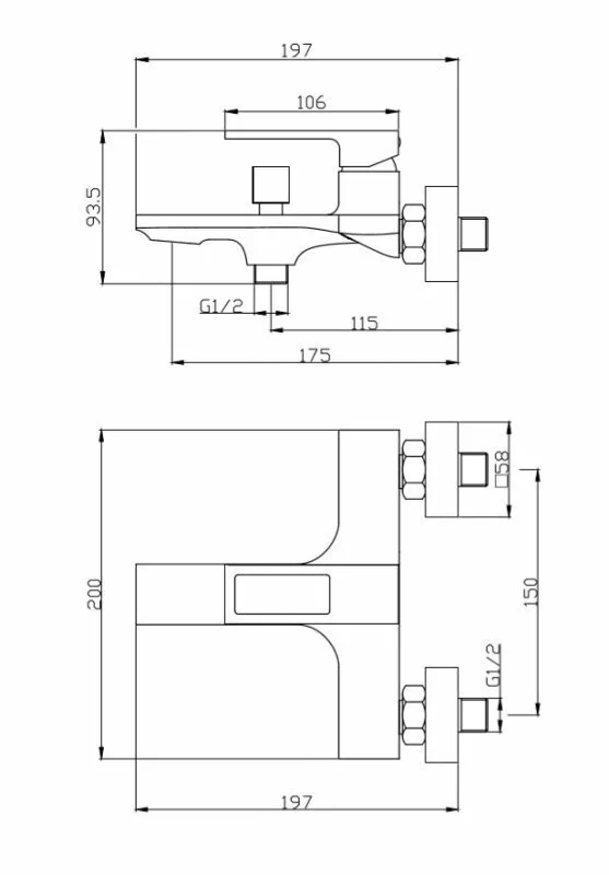 картинка Смеситель для ванны и душа BelBagno LUC-VAS-CRM, хром 