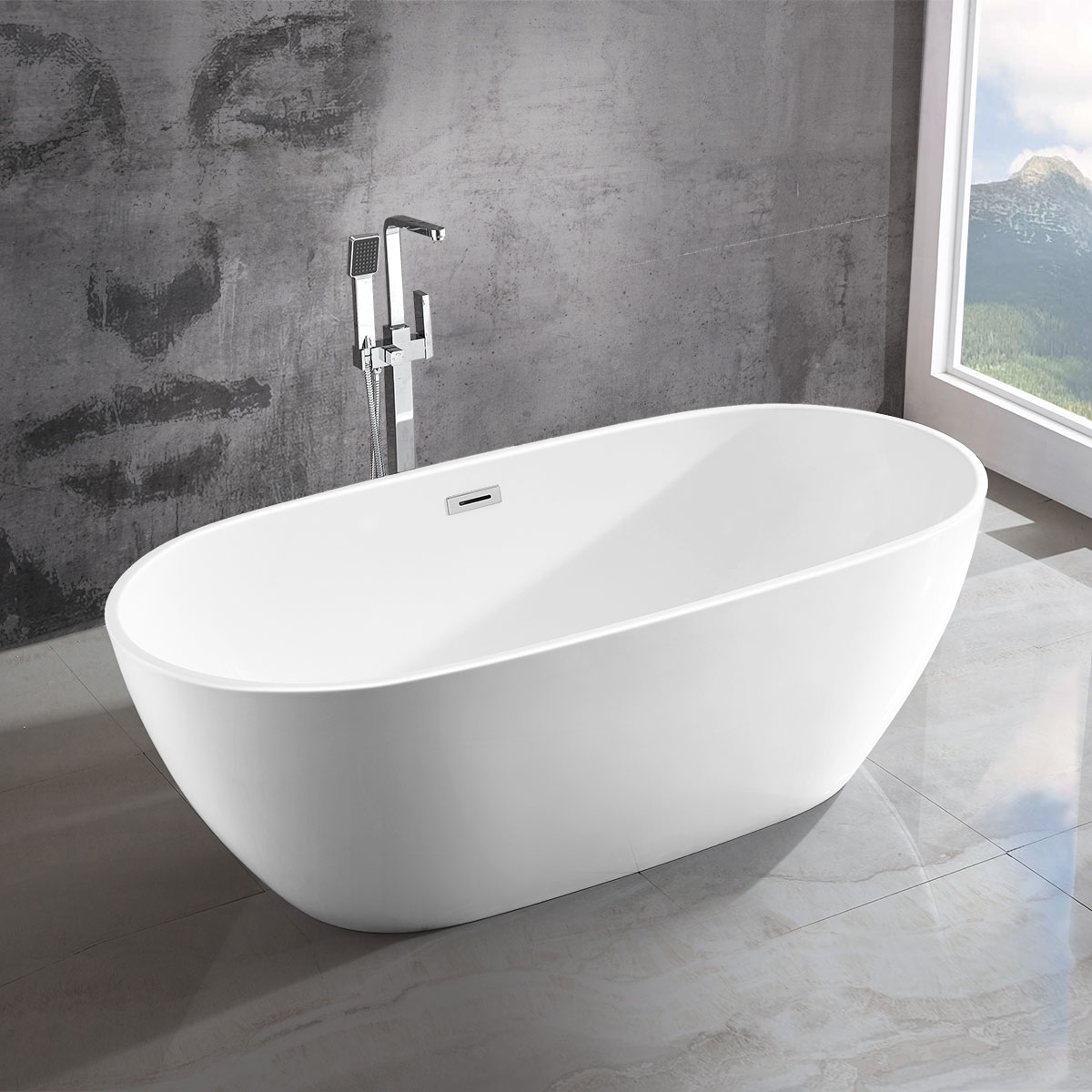 картинка Акриловая ванна Vincea VBT-408-1700, 170х81.5х58, цвет белый, слив-перелив в комплекте, белый 