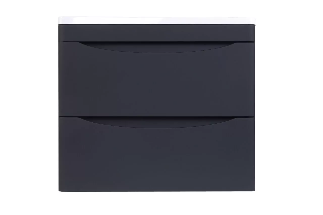 фото Тумба подвесная Style Line Бергамо мини 60 2 ящика Люкс антискрейтч черный PLUS 
