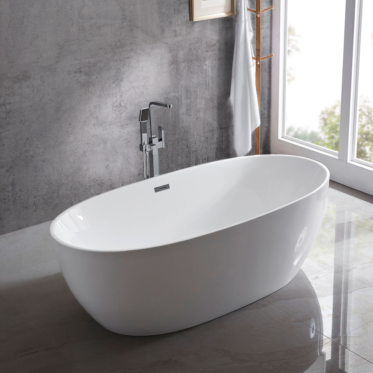 картинка Акриловая ванна Vincea VBT-405-1600, 160х78х58, цвет белый, слив-перелив в комплекте, белый 