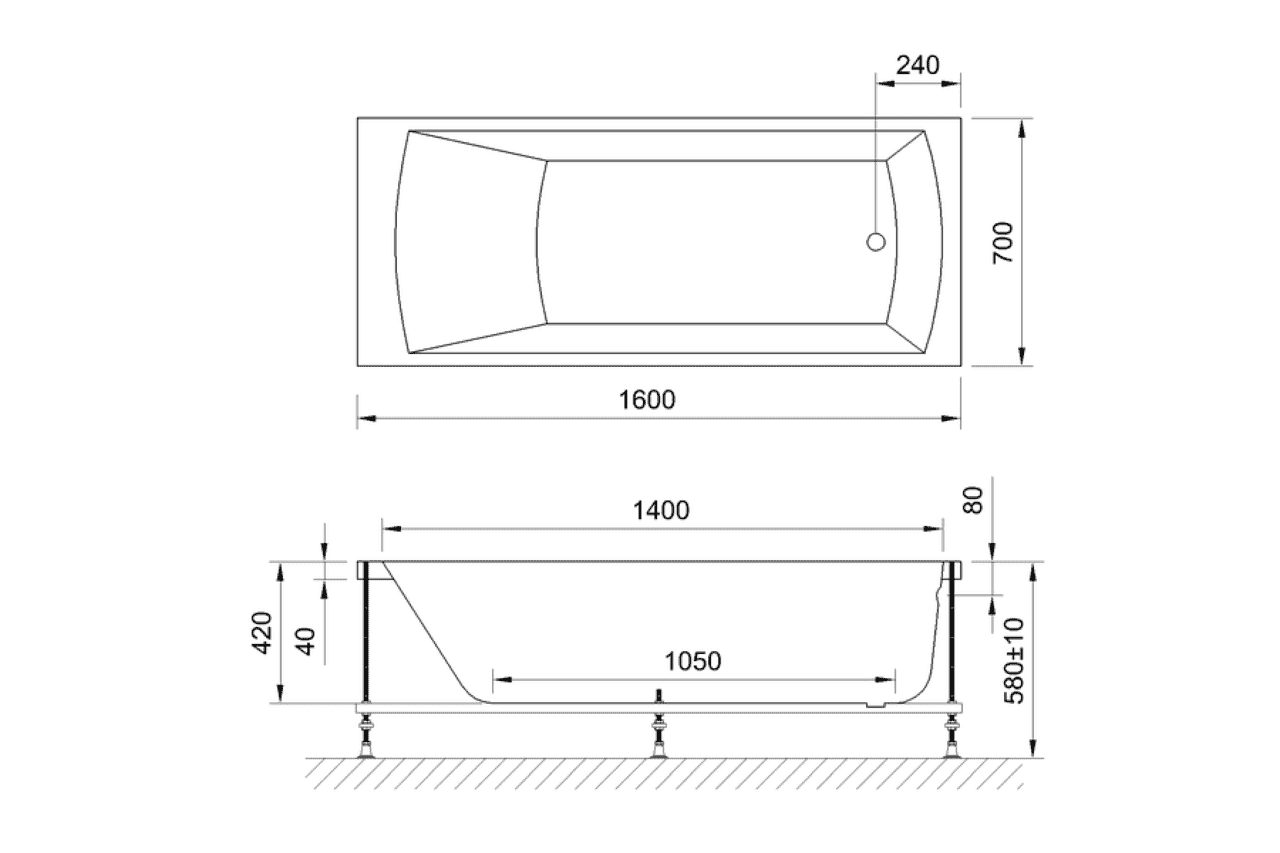 картинка Акриловая ванна Royal Bath Vienna 160x70 с каркасом RB953202K 