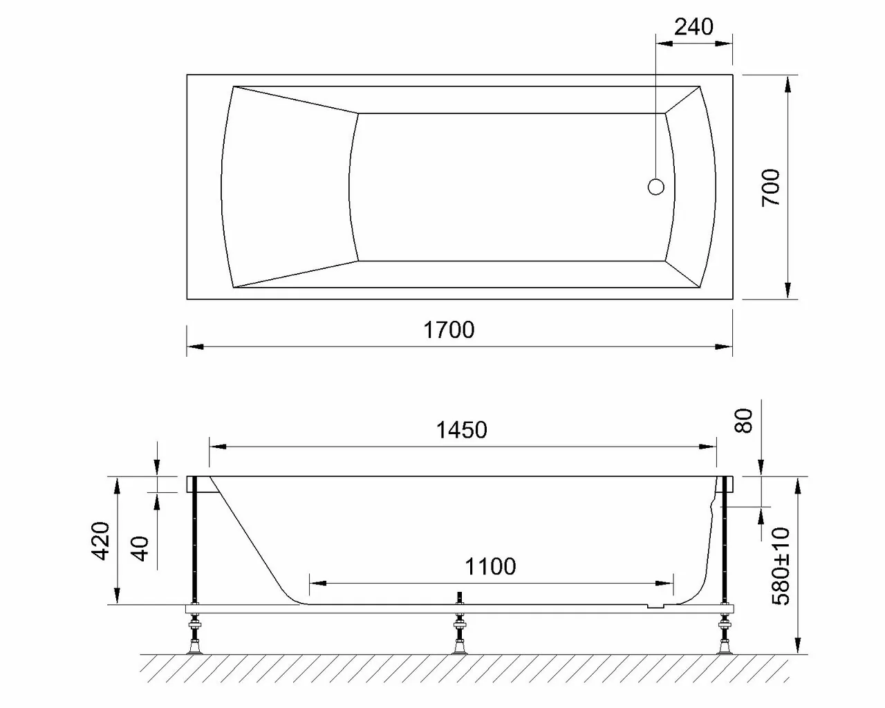 картинка Гидромассажная ванна Royal Bath VIENNA STANDART 170x70x58 