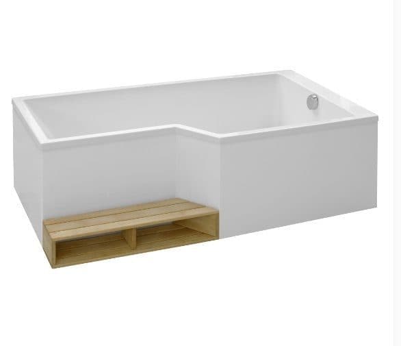 картинка Акриловая ванна Jacob Delafon Bain-Douche Neo 170 R со слив-переливом E6D159-CP P хром 
