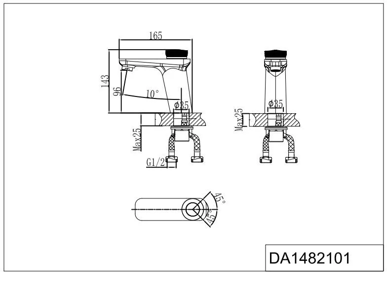 картинка Смеситель для раковины D&K Bayern.Alfeld DA1482101 