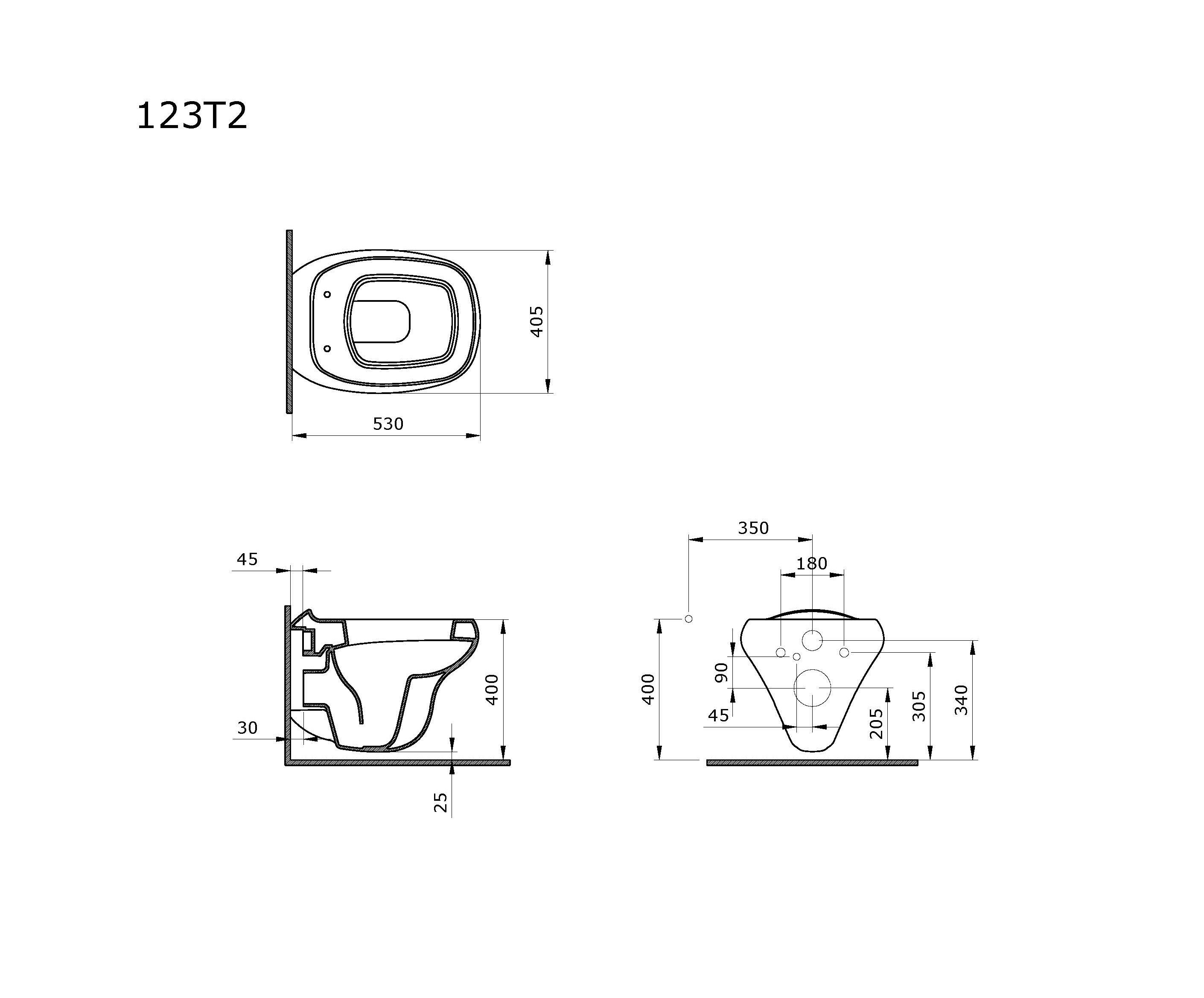картинка Унитаз подвесной Ambassador Diamond 123T20101R матовый белый с толстой крышкой 