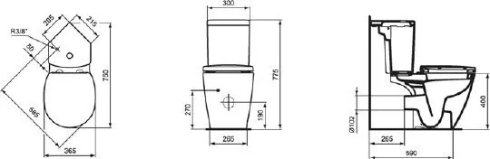 картинка Унитаз-компакт Ideal Standard Connect Space E119501 угловой 