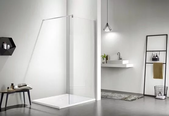 фото Душевая перегородка Aquatek AQ WIW 10020CH Walk in с держателем 1000x2000 профиль хром стекло прозрачное 