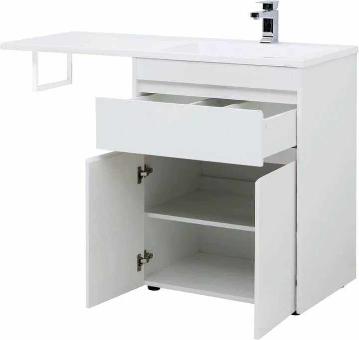 фото Тумба с раковиной Aquanet Токио 130 R белый (напольная, 1 ящик, 2 дверцы) арт. 00239216 