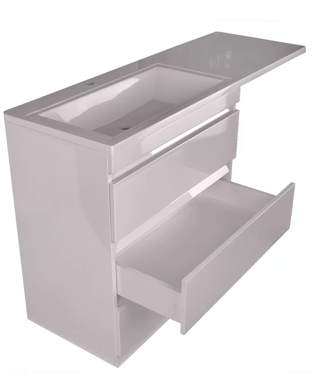 фото Тумба напольная Style Line Даллас 150 3 ящика Люкс белая PLUS 