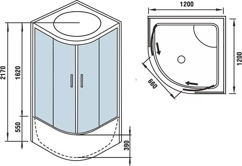 картинка Душевая кабина WeltWasser WW500 EMMER 12055 