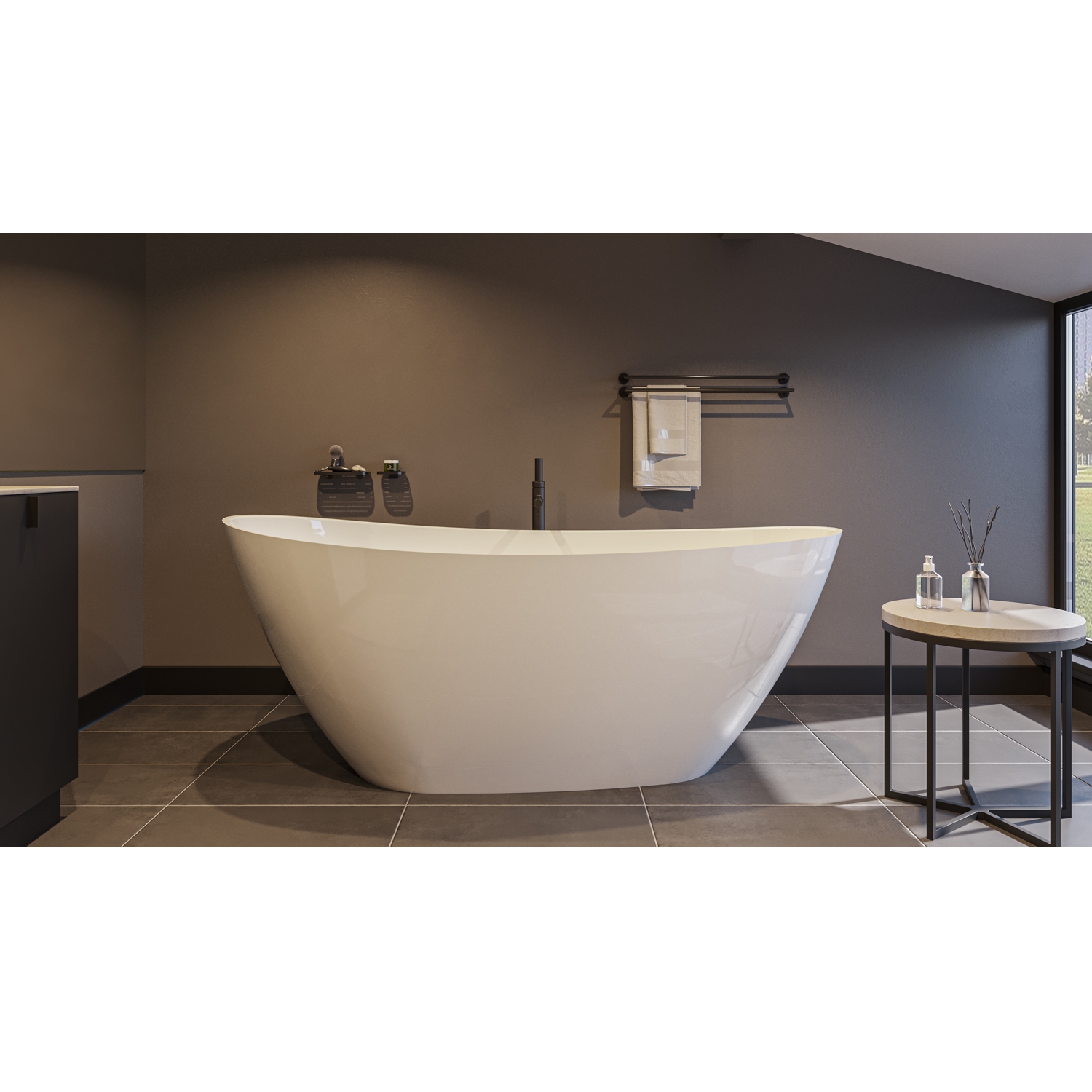 картинка Ванна WHITECROSS Spinel A 150x70 белый глянец иск. камень 