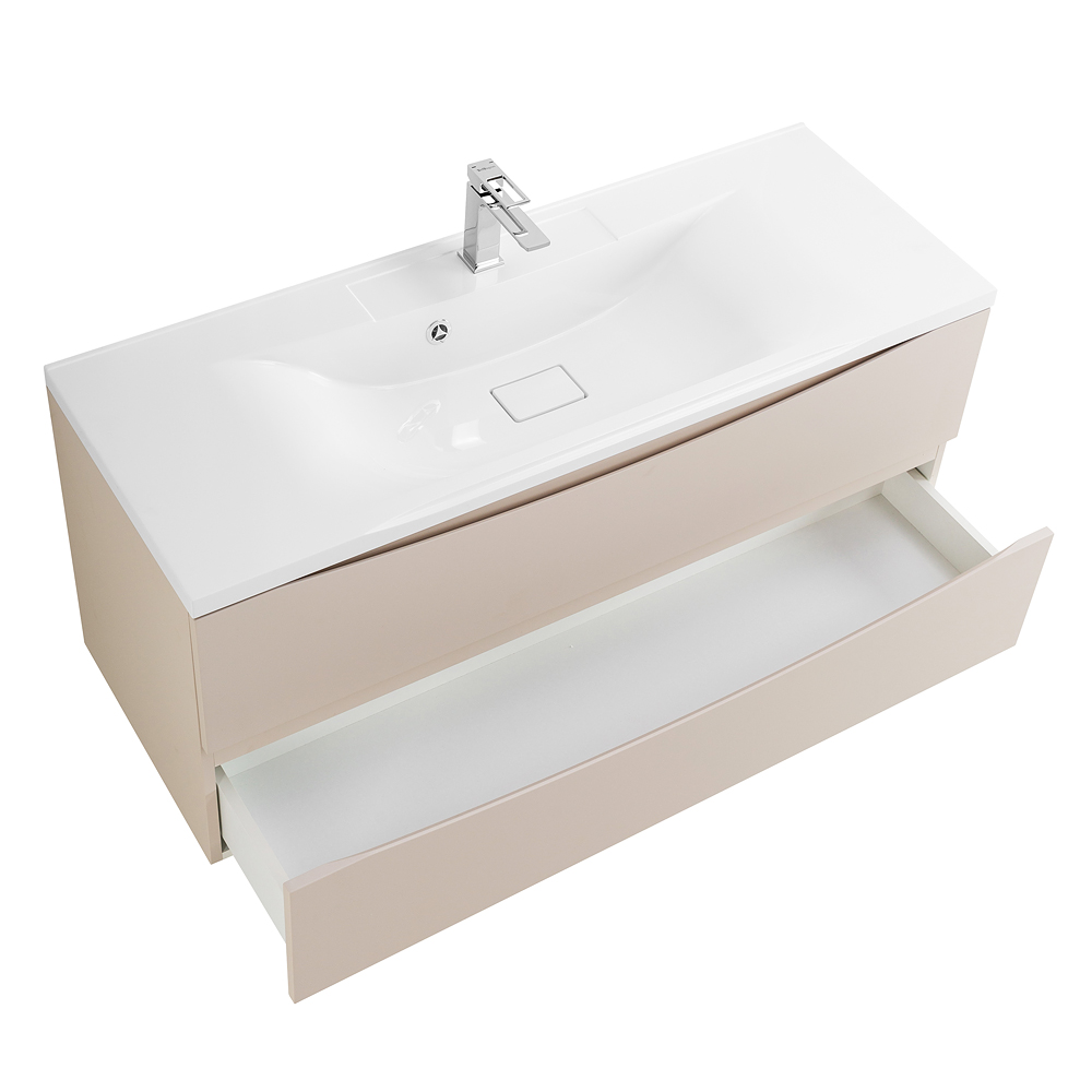 фото Тумба с раковиной подвесная BelBagno MARINO 120 Crema Opaco, раковина белая 