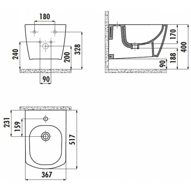 картинка Подвесное биде Creavit Elegant EG510-00CB00E-0000 