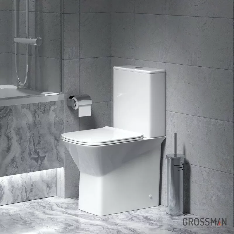 картинка Унитаз-компакт Grossman Cristal GR-4471S безободковый с тонкой крышкой 