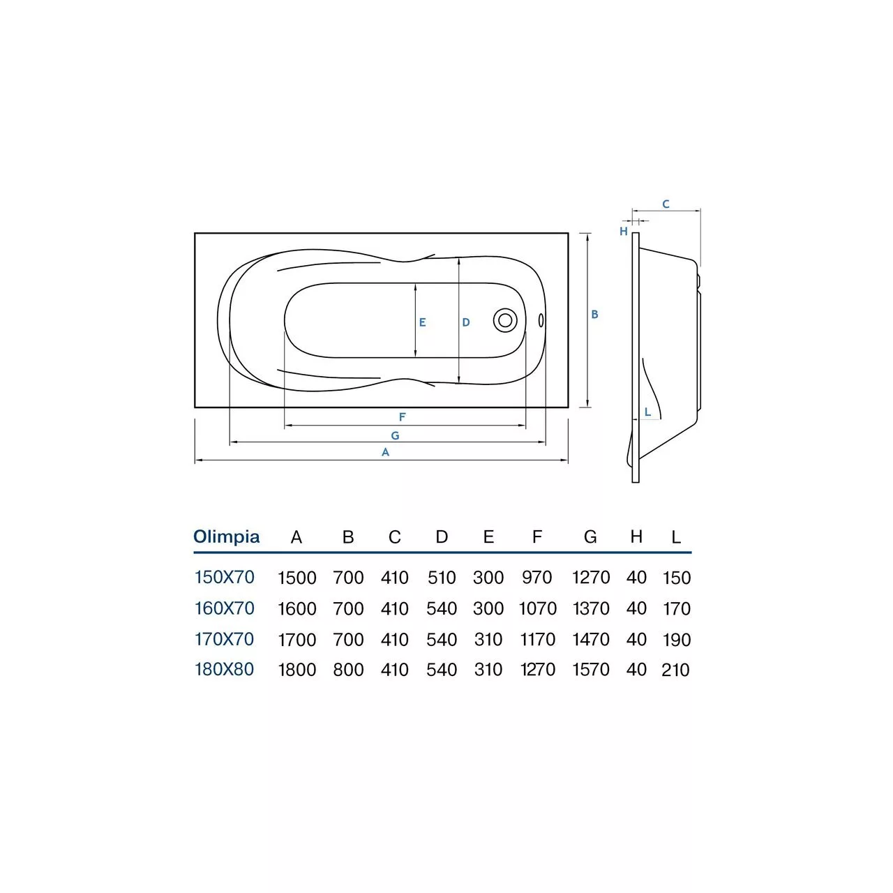 картинка Акриловая ванна Koller Pool Olimpia 150X70 