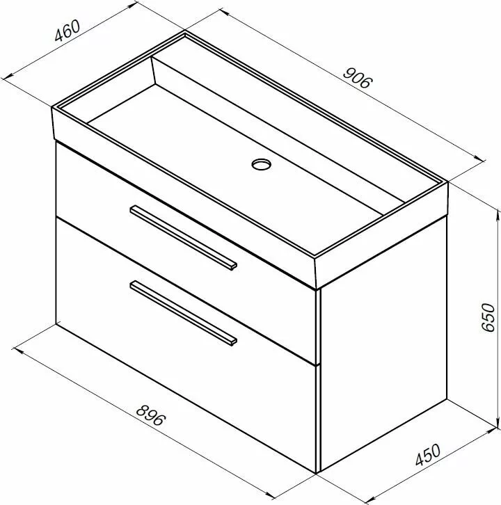 фото Тумба с раковиной Aquanet Nova 90 белый (2 ящика) арт. 00245256 