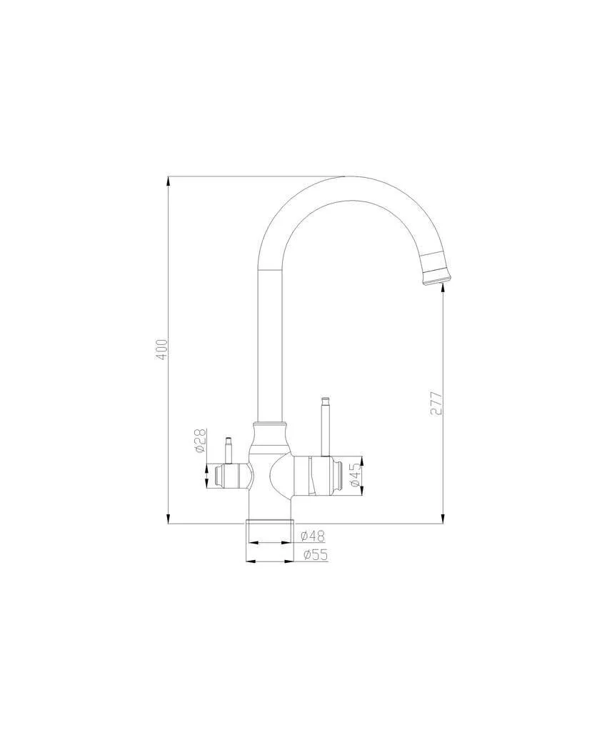 картинка Смеситель для кухни ZORG Steel HammerSH 763 INOX GRAFIT PVD 