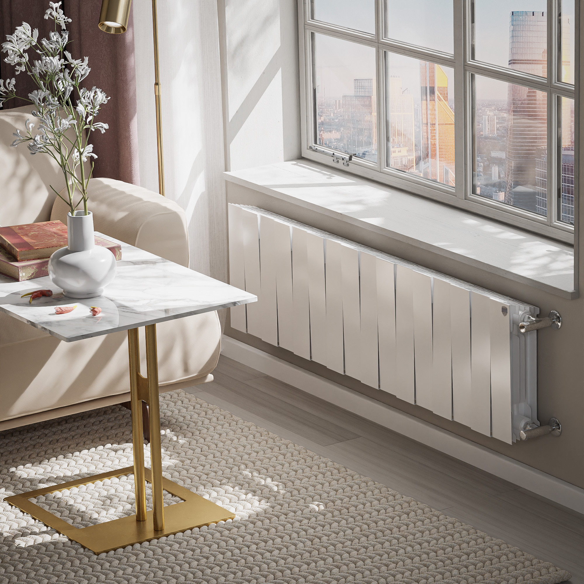 картинка Радиатор биметаллический Royal Thermo PianoForte 300 Белый 16 секций 