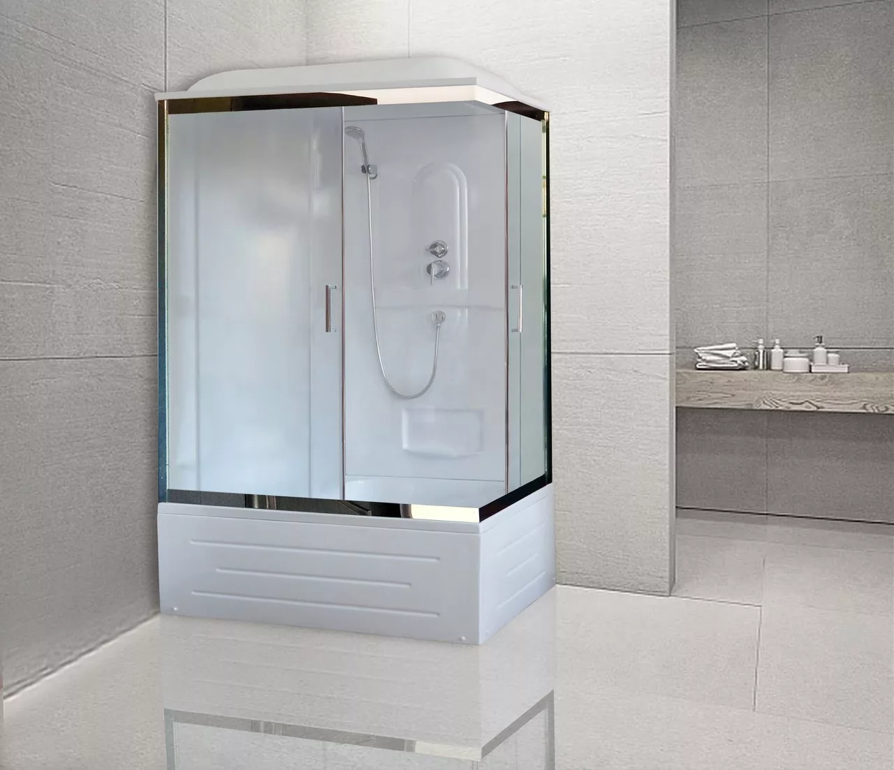 картинка Душевая кабина Royal Bath 8120BP1-M-CH (матовое) левая 120x80x217 