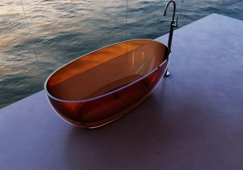 картинка Прозрачная ванна ABBER Kristall AT9703Opal коричневая 
