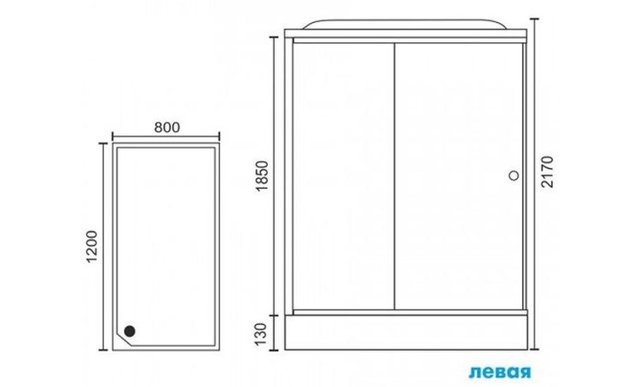 картинка Душевая кабина Royal Bath 8120HP2-T-CH (прозрачное) левая 120x80x217 