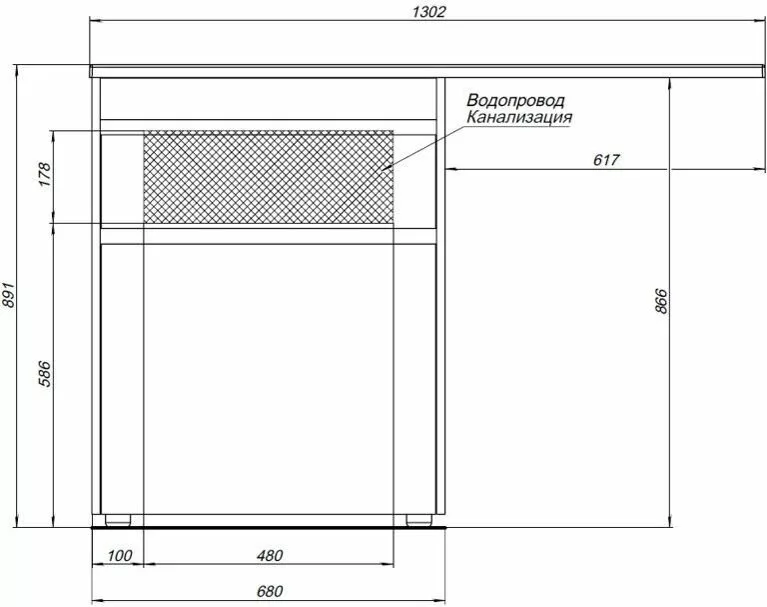 фото Тумба с раковиной Aquanet Токио 130 R белый (напольная, 1 ящик) арт. 00239303 