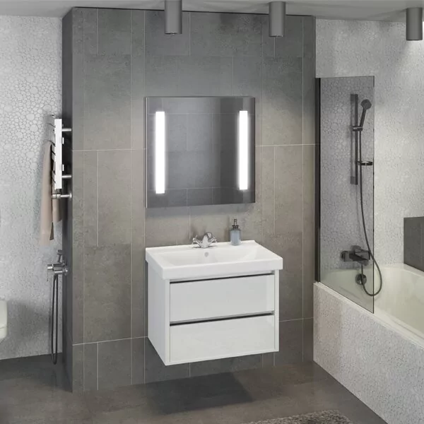 фото Тумба с раковиной Comforty Дублин 75 белый глянец 
