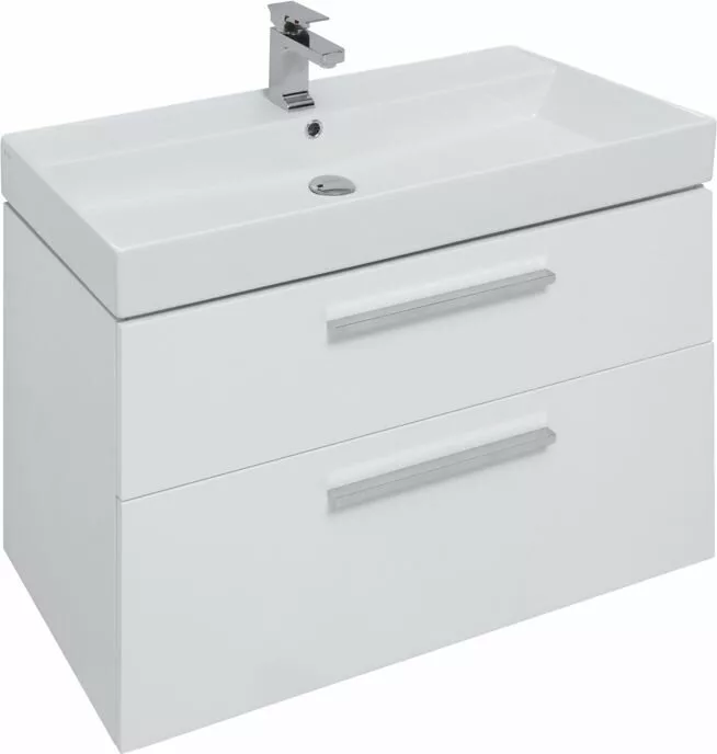 фото Тумба с раковиной Aquanet Nova 90 белый (2 ящика) арт. 00245256 
