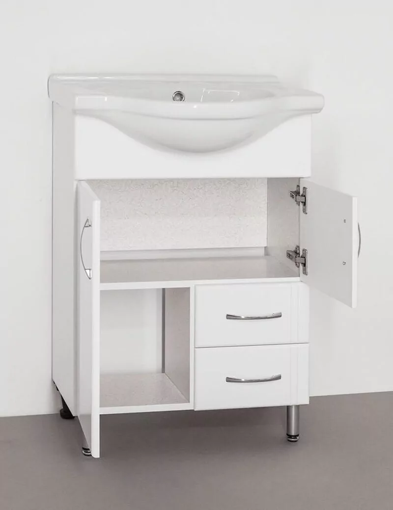 фото Тумба под раковину Style Line Эко Стандарт 10/2 2 ящика под умывальник Байкал 60 