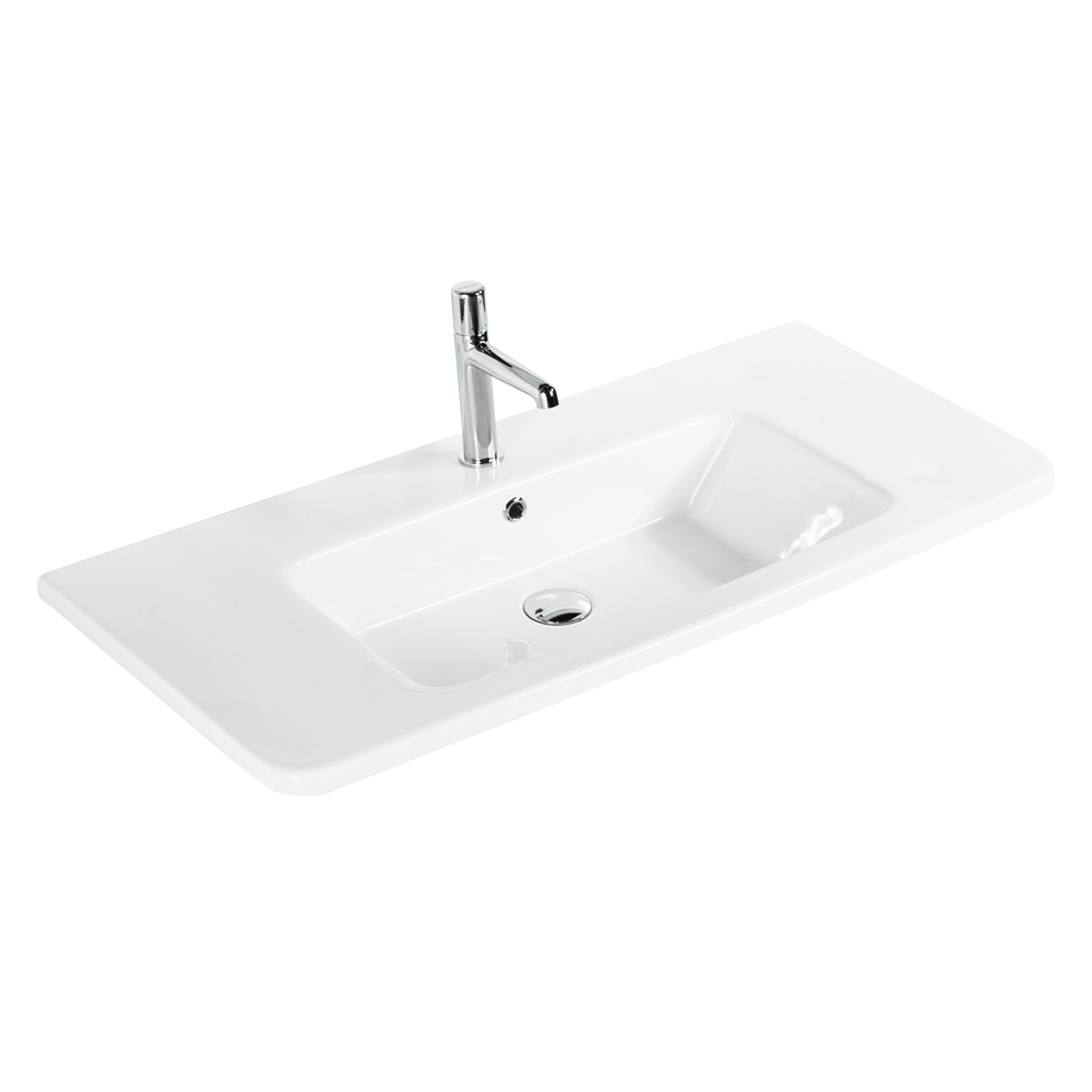 фото Тумба с раковиной подвесная BelBagno ALBANO-CER 105 Rovere Vintage Bianco, раковина белая 