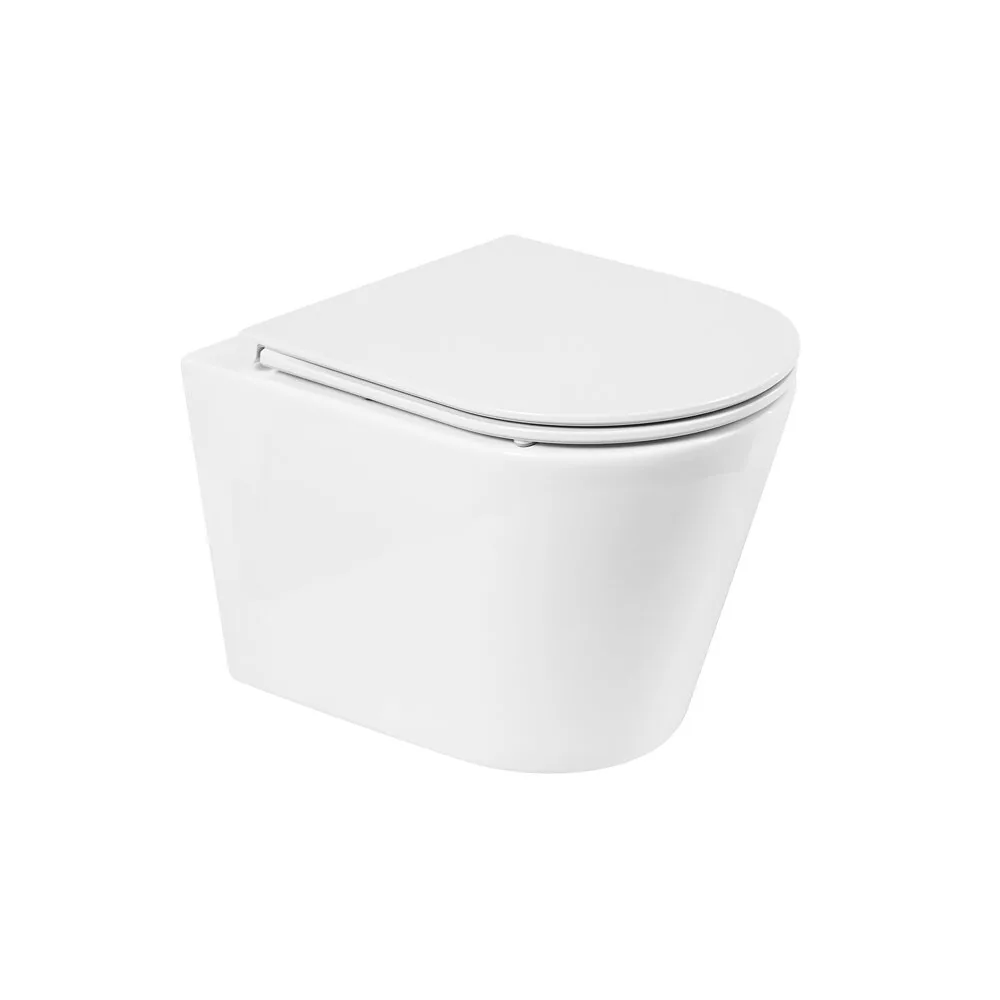 картинка Унитаз подвесной безободковый BelBagno FLAY-R BB053CHR/BB870SC 