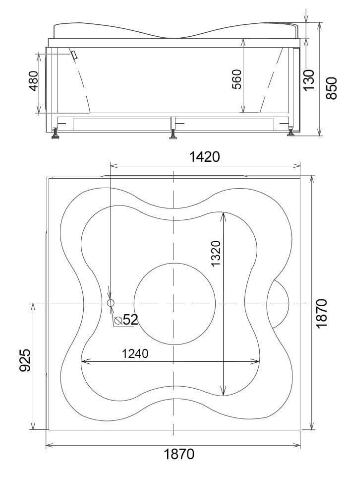 картинка Акриловая ванна Gemy G9089 O R 