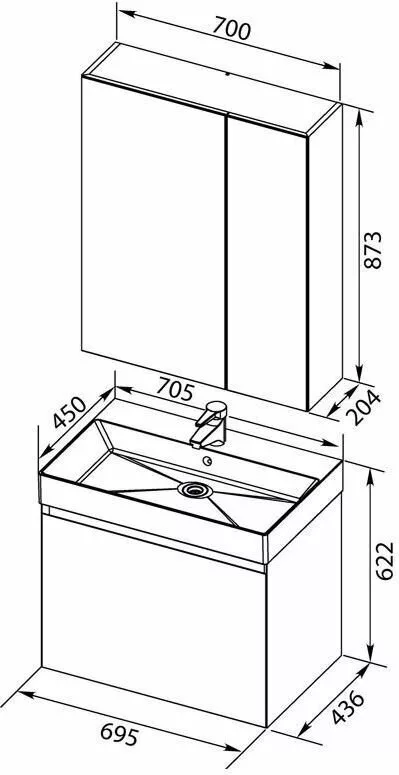 фото Мебель для ванной Aquanet Нью-Йорк 70 орех арт.00211660 