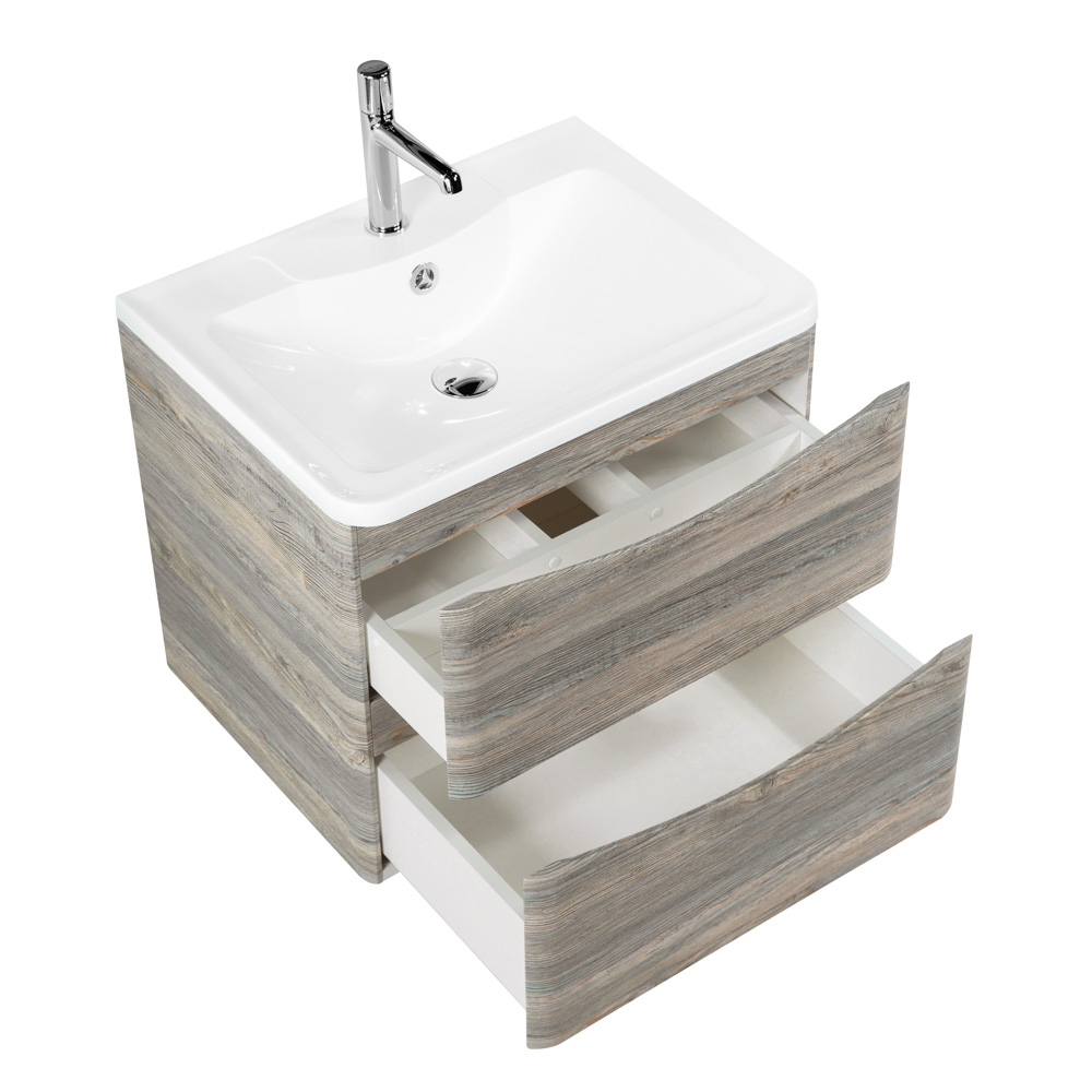 фото Тумба с раковиной подвесная BelBagno ACQUA 60 Pino Scania, раковина белая 