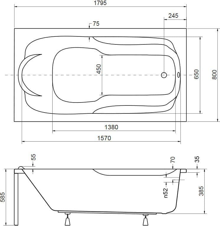 картинка Акриловая ванна Besco Bona 180x80 