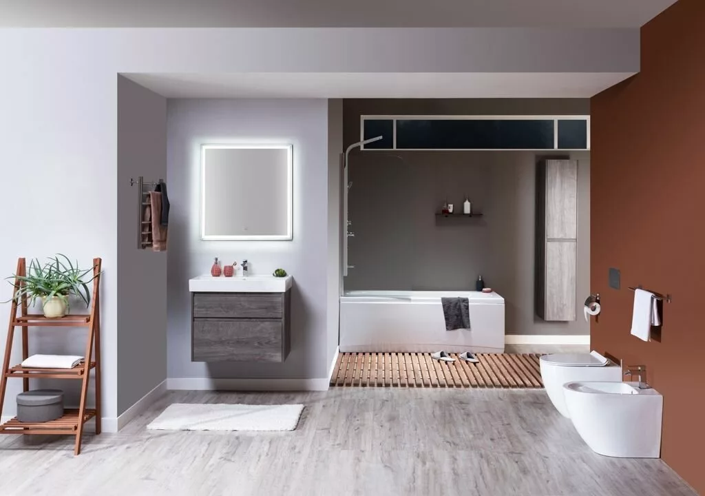 фото Тумба с раковиной Aquanet Nova Lite 90 дуб рошелье (2 ящика) арт. 00245249 