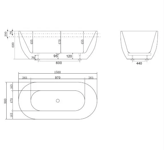 картинка Акриловая ванна BelBagno BB70-1500-800 