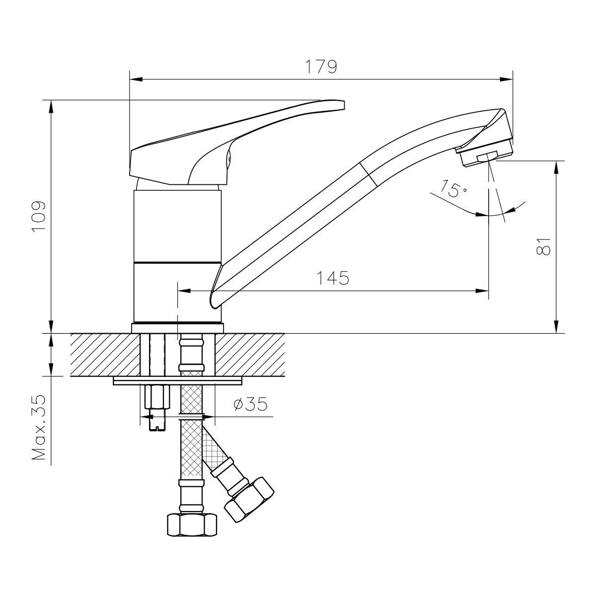 картинка Смеситель для раковины DECOROOM DR21012 