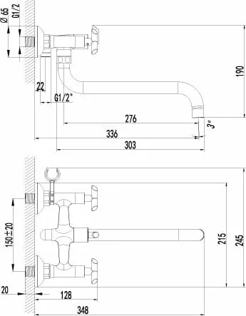 картинка Смеситель для ванны Lemark Practica LM7551C 