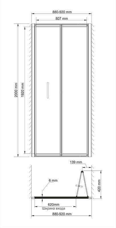 картинка Душевое ограждение WasserKRAFT Weser 78F04 