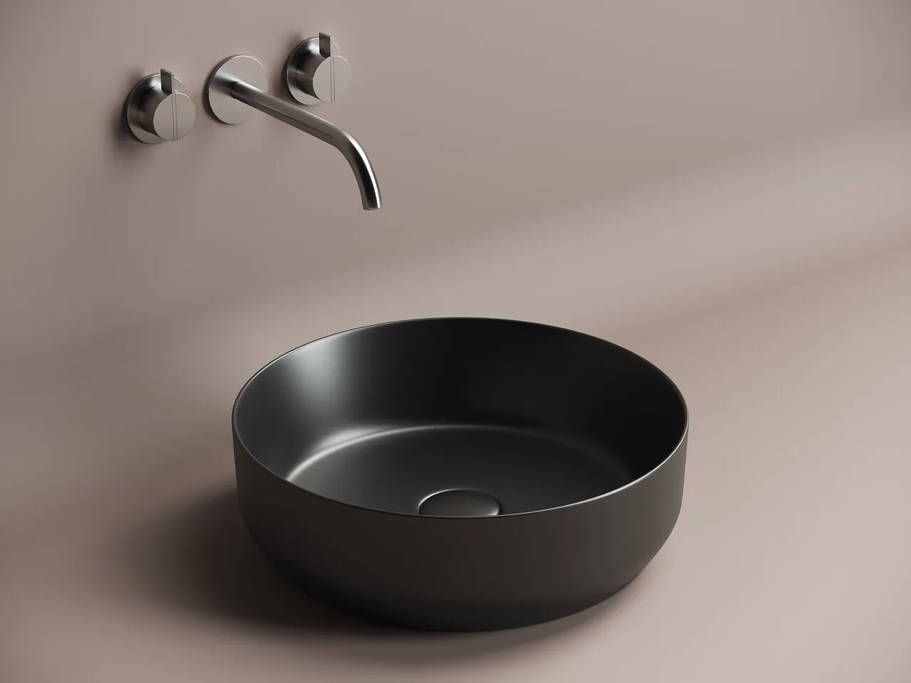 картинка Накладная раковина Ceramicanova Element CN6022MB цвет черный матовый 39х39 см 