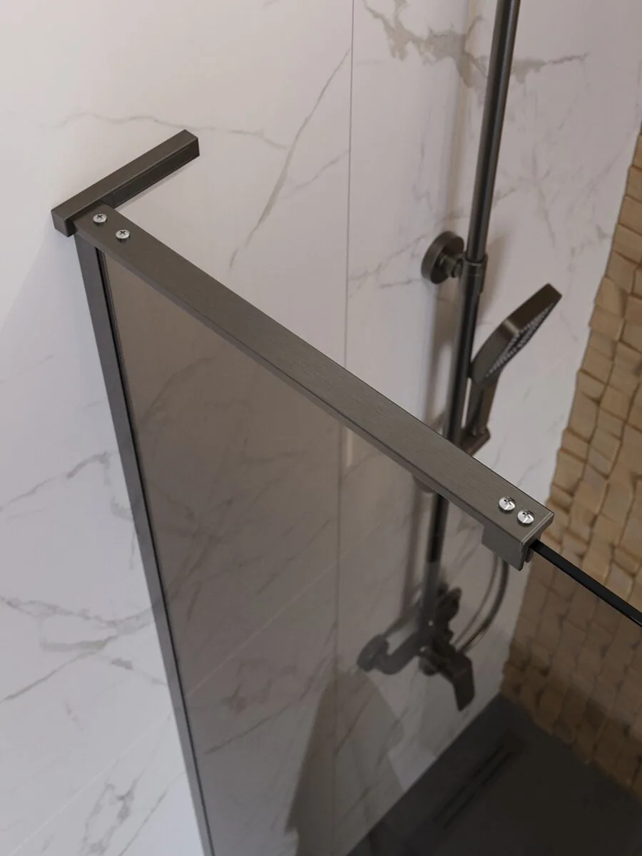 фото Душевая перегородка BelBagno UNO-L-1-TB-100-BR-GM 