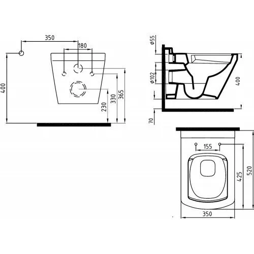 картинка Унитаз подвесной Bien NEPTUN безободковый с функцией биде и гигиеническим покрытием, сиденье микролифт 