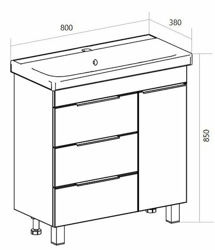 картинка Тумба 1Marka Gaula 80Н У92546 Black  в ванную комнату