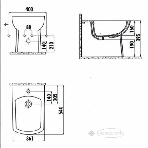 картинка Напольное биде Creavit Lara LR500-00CB00E-0000 