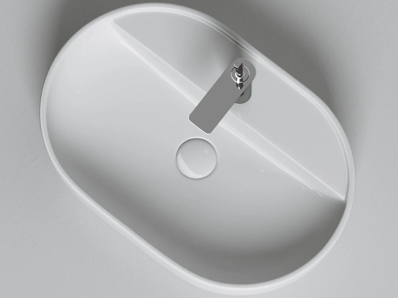картинка Накладная раковина Ceramicanova Element CN6035 цвет белый 60х40 см 